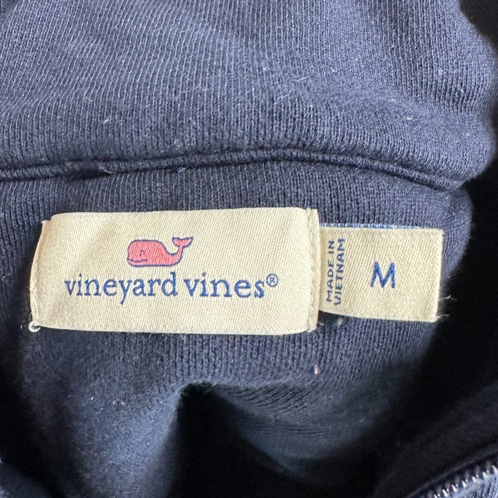 Vineyard Vines Shep Quarter Zip Knit Shirt Navy Blue Medium - Picture 6 of 6